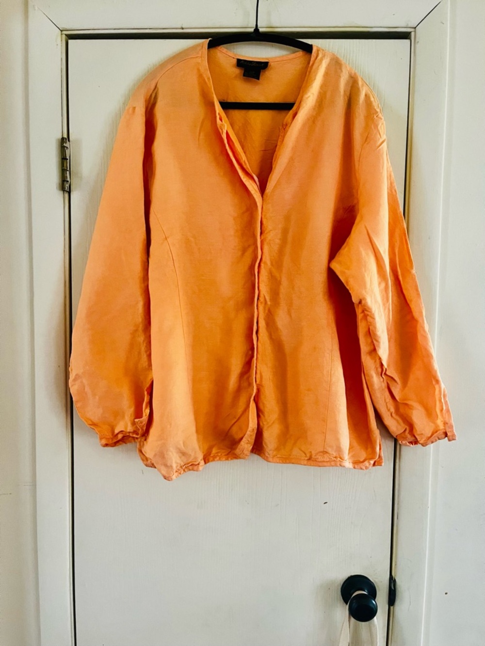 Ashley Stewart 100% Linen Lagenlook Artsy Scandi Girl Minimalist Blouse 22W